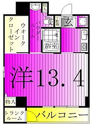 U-HOUSE南柏 1Kの間取図画像