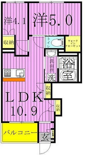 ルピーノ　～Lupino～ 103｜千葉県柏市松ケ崎(賃貸アパート2LDK・1階・45.29㎡)の写真 その2