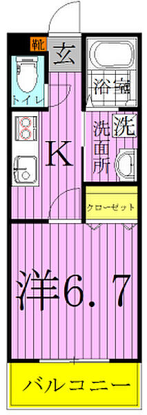～Heiden Rose～　ハイデンローゼ 303｜千葉県柏市高柳(賃貸マンション1K・3階・22.88㎡)の写真 その2