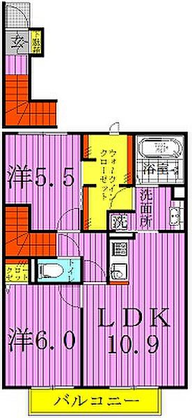 サントビーレジデンスII 202｜千葉県野田市清水(賃貸アパート2LDK・2階・62.94㎡)の写真 その2
