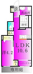 パルク　フェルメ 1階1LDKの間取り