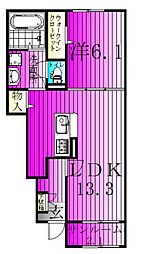 メゾンサンパティークIII 1階1LDKの間取り