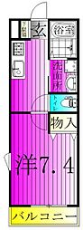 Maison Claire南柏 2階1Kの間取り