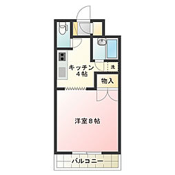 サントノーレ 1Kの間取図画像
