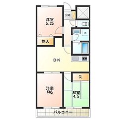 南晒屋コーポ 3DKの間取図画像