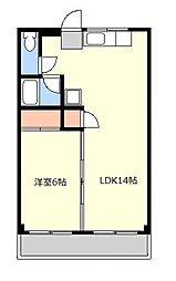 ハイツプレインヒルA 1LDKの間取図画像