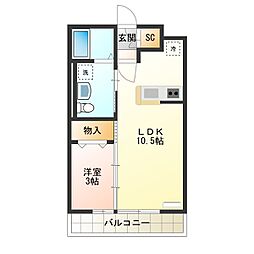 グロース小山 1LDKの間取図画像