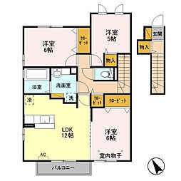 カーサフォレストA 3LDKの間取図画像