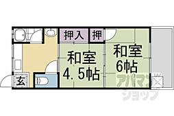 北山田荘 2Kの間取図画像