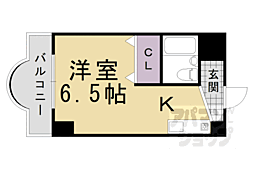長岡プラザ 4階1Kの間取り