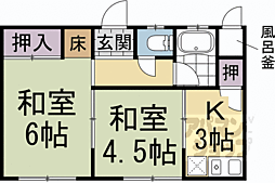 藤田マンション 1階2Kの間取り