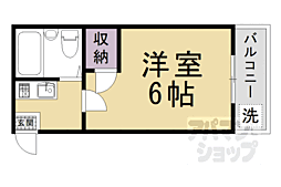 ドリームカム桂 2階1Kの間取り