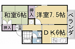 サンビエール桂坂 2DKの間取図画像