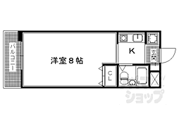 Ｎフラット 2階ワンルームの間取り