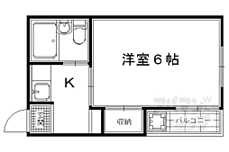 ハイツ昇栄 2階1Kの間取り