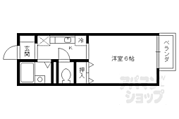 ガーデンハイツ西向日 1階1Kの間取り
