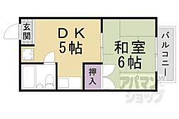 西惣ハイツ 1階1DKの間取り