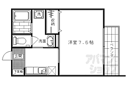サンライト上桂 2階1Kの間取り