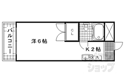 レジデンス野上 3階1Kの間取り