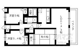 セントフローレンスパレス桂 3階3LDKの間取り
