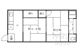 みそのハイツ 2階2Kの間取り