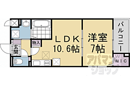 JR東海道・山陽本線 向日町駅 3.4kmの賃貸アパート 1階1LDKの間取り