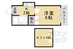 グランプラス桂 101 1階1Kの間取り