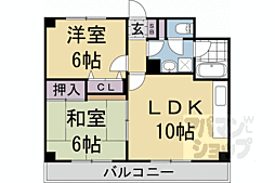 清光ハイツ 2LDKの間取図画像