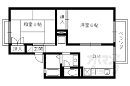 セジュール清水 2階2DKの間取り
