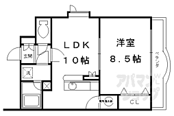メゾン・ド・パイユ 2階1LDKの間取り