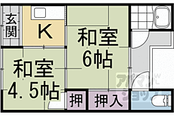 第一日ノ出荘 2Kの間取図画像