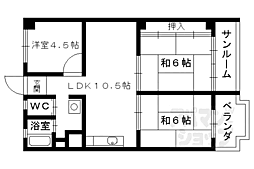 山菱マンション 4階3LDKの間取り