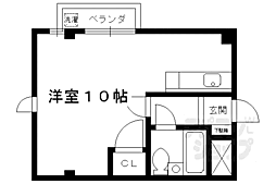レナジア長岡京（旧ハイツアルファ） 302 3階ワンルームの間取り