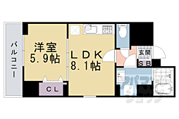 JR山陰本線 亀岡駅 徒歩1分の賃貸マンション 10階1LDKの間取り