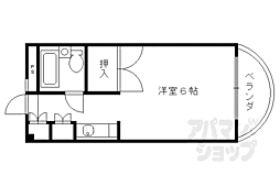 阪急京都本線 西院駅 徒歩10分の賃貸マンション 3階1Kの間取り