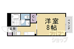 グレースフル長岡京 2階1Kの間取り