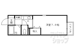 ブランドール松尾 2階1Kの間取り