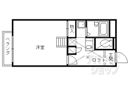 JR山陰本線 太秦駅 徒歩12分の賃貸アパート 1階1Kの間取り