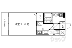 アヴニール 1階1Kの間取り