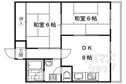 阪急京都本線 西院駅 徒歩10分の賃貸マンション 9階2DKの間取り