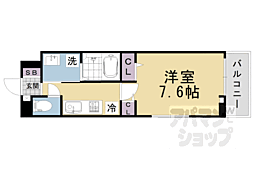 オーサム ヴィレッジ 京都桂 1Kの間取図画像