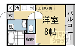京都地下鉄東西線 太秦天神川駅 徒歩6分の賃貸マンション 3階1Kの間取り