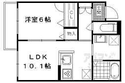 JR東海道・山陽本線 向日町駅 徒歩33分の賃貸マンション 1階1LDKの間取り