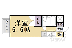 カツラフラット 1Kの間取図画像