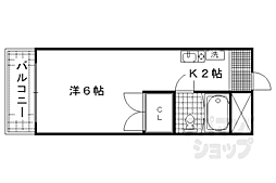 レジデンス野上 1Kの間取図画像