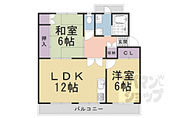 京都府住宅供給公社円明寺ケ丘団地L棟 2LDKの間取図画像