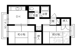 セジュール桂坂 2DKの間取図画像