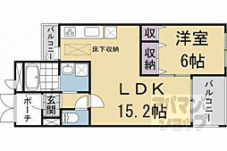 コンフィアンサ桂 1LDKの間取図画像