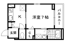 サンリットM 1Kの間取図画像