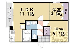マ・ドゥース桂 2LDKの間取図画像